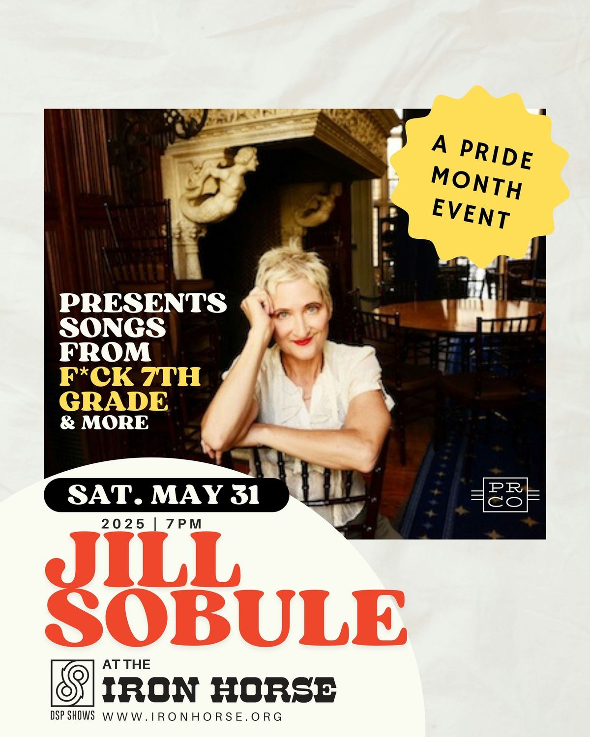 Jill Sobule presents: Songs from F*ck 7th Grade & More - A Pride Month Event at The Iron Horse