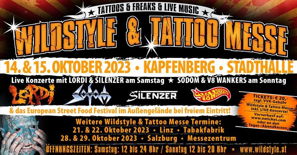 Wildstyle & Tattoo Messe \u2013 Kapfenberg (+ Live Konzert LORDI am Samstag \/ SODOM am Sonntag)