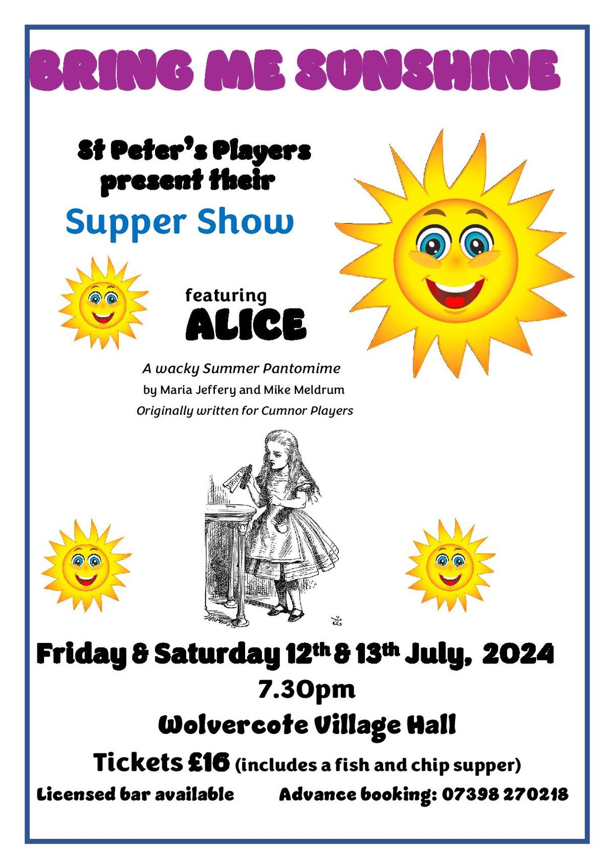 St Peter's Players  Supper Show Bring Me Sunshine (featuring Alice - A Wacky Summer Panto)