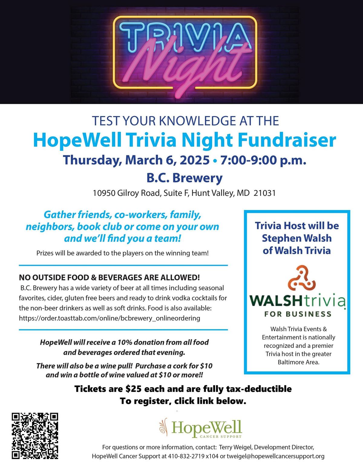 HopeWell Trivia Night Fundraiser