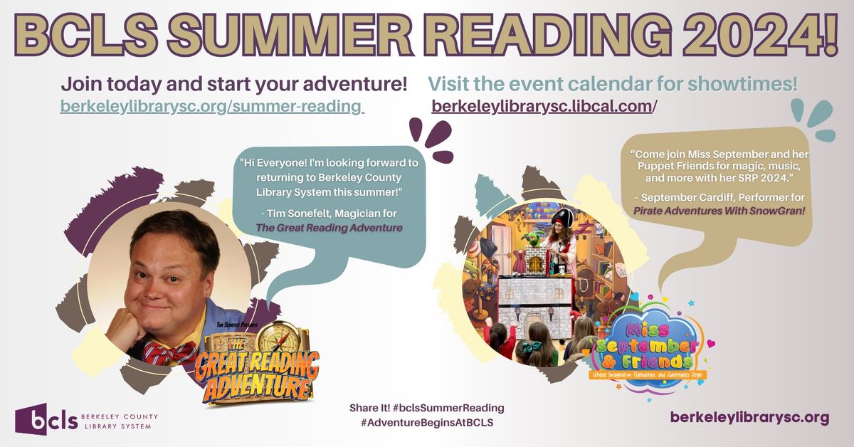 Tim Sonefelt:  The Great Reading Adventure (Hosted by Moncks Corner Library)