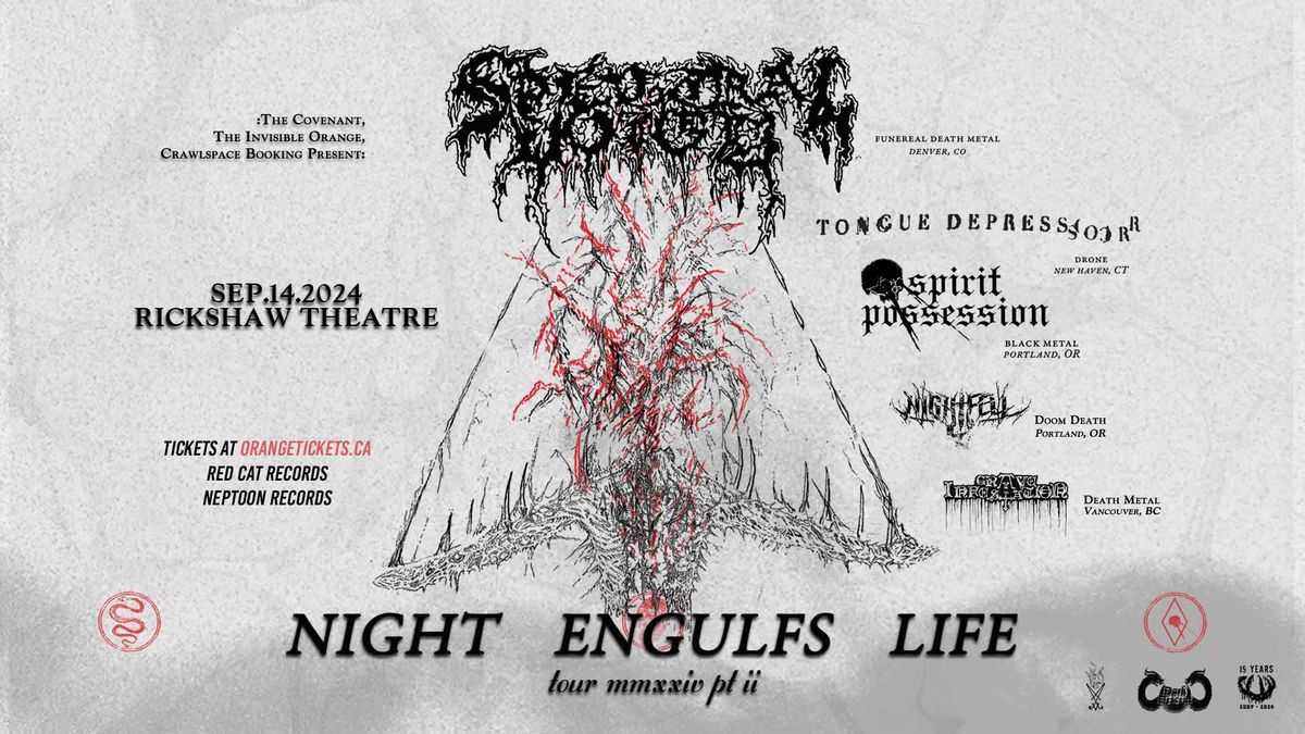 SPECTRAL VOICE \/\/ TONGUE DEPRESSOR \/\/ SPIRIT POSSESSION \/\/ NIGHTFELL \/\/ GRAVE INFESTATION @ Rickshaw