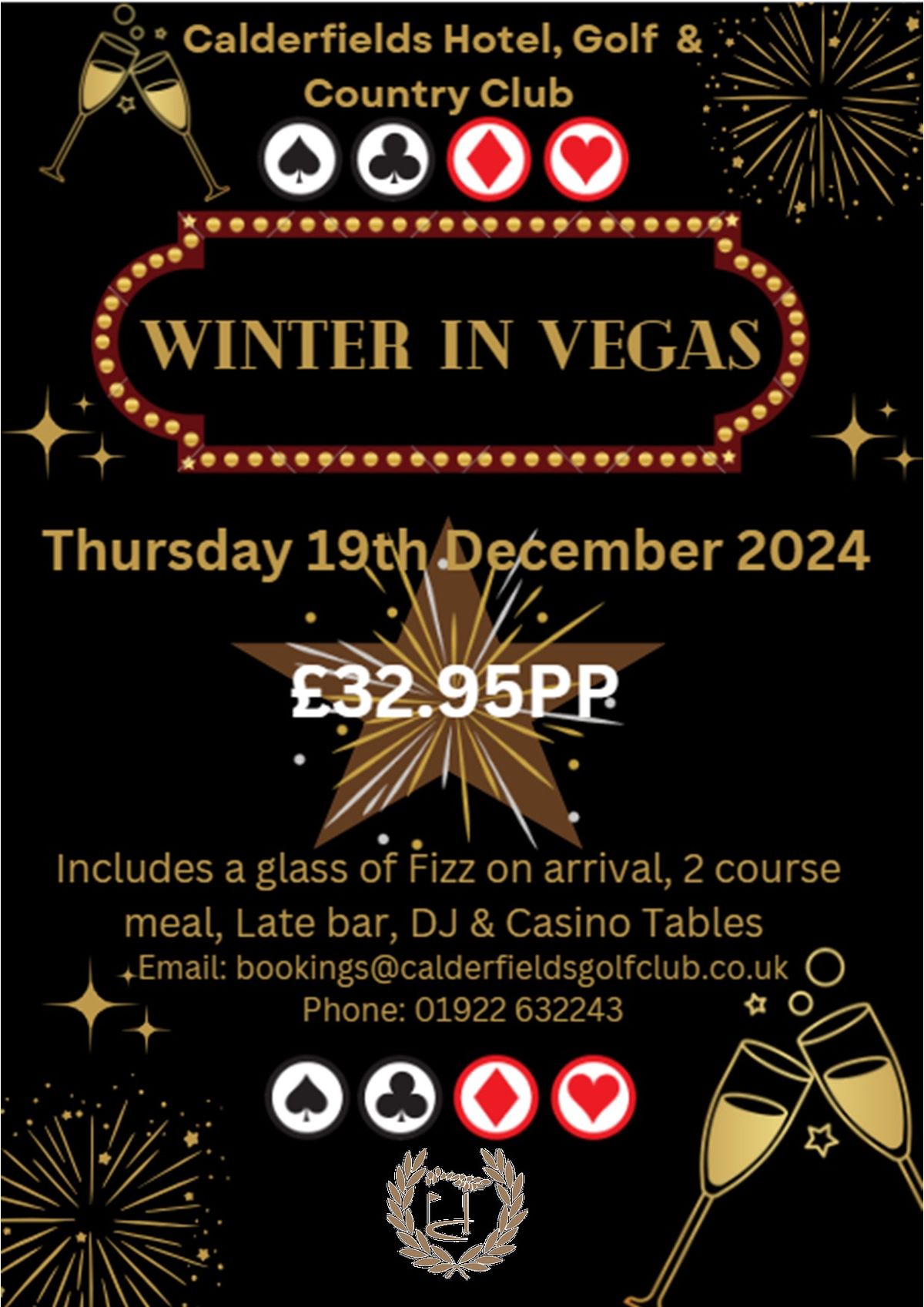 Walsall- Winter In Vegas Christmas Party At Calderfields Hotel- Make New Friends Meet Up