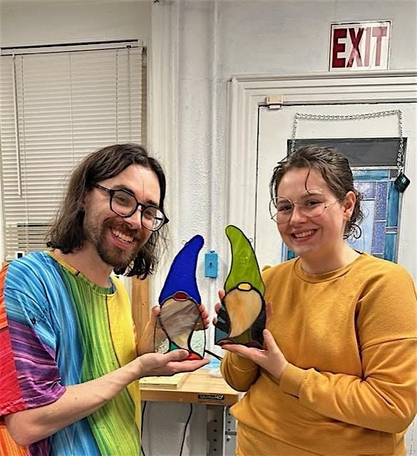 Mushroom and Gnomes Beginner Friendly Stained Glass Class