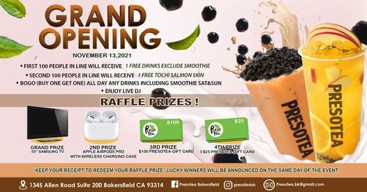 Grand Opening! | Presotea Bakersfield