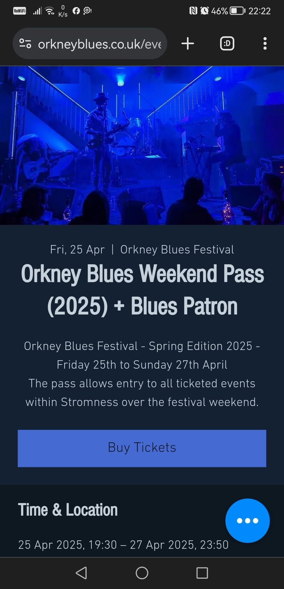 Orkney Blues Weekend Pass 2025