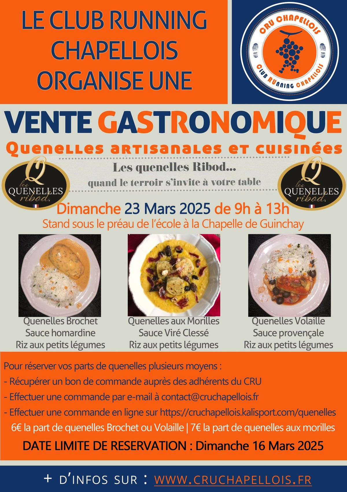 Vente gastronomique du CRU 2025 (Quenelles Ribod)