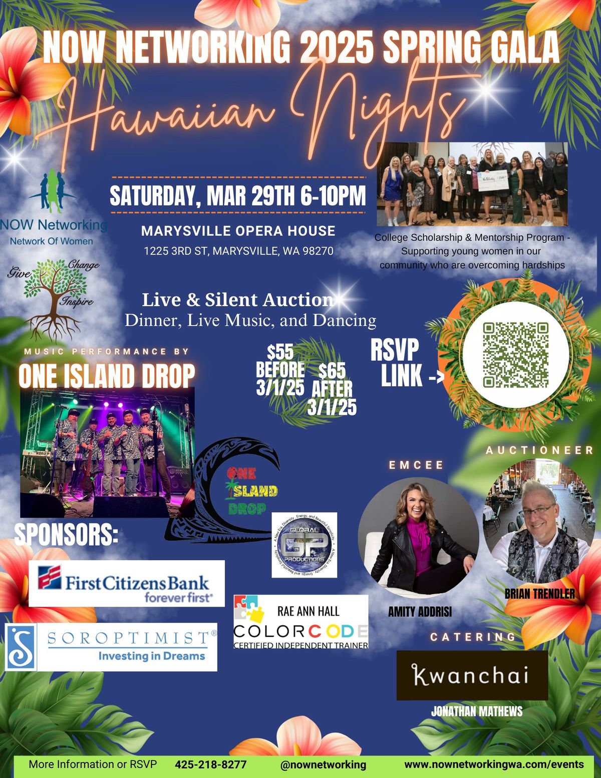 NOW NETWORKING NON-PROFIT 2025 SPRING GALA HAWAIIAN NIGHTS WITH ONE-ISLAND DROP ENTERTAINMENT!