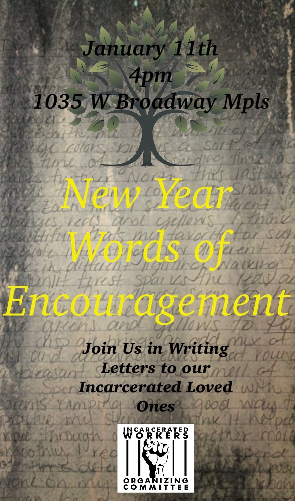 New Years Words of Encouragement: Letter Writing to People in Prison