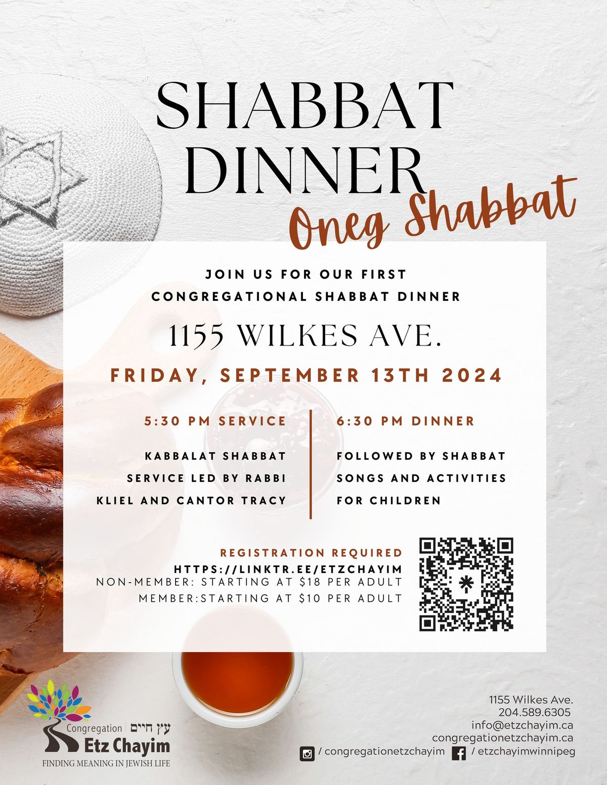 Shabbat Dinner Oneg Shabbat