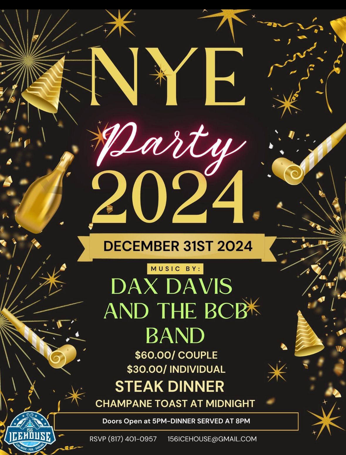 2nd Annual NEW YEAR'S EVE party Dax Davis and the BCB