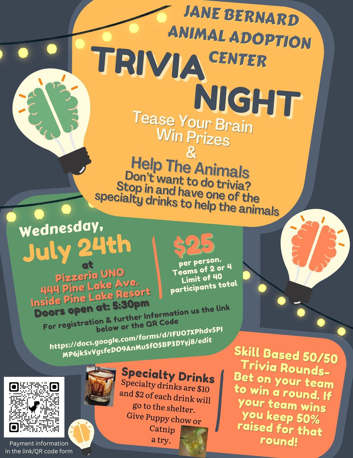Trivia Night for the Jane Bernard Animal Adoption Center