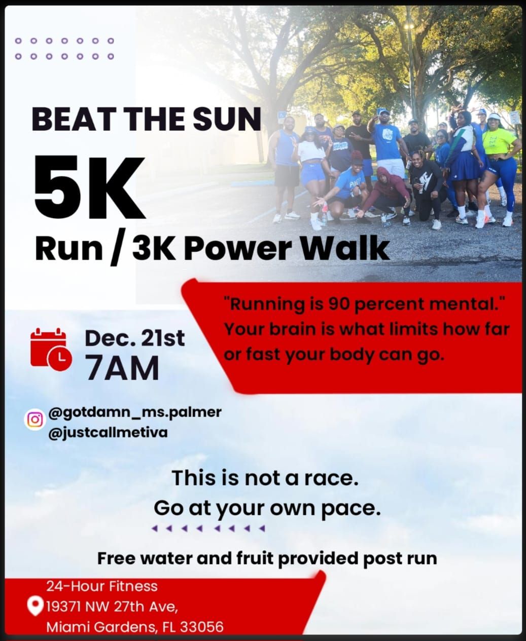 Beat The Sun \ud83c\udf1e 5k Run\/ 3k Power Walk 