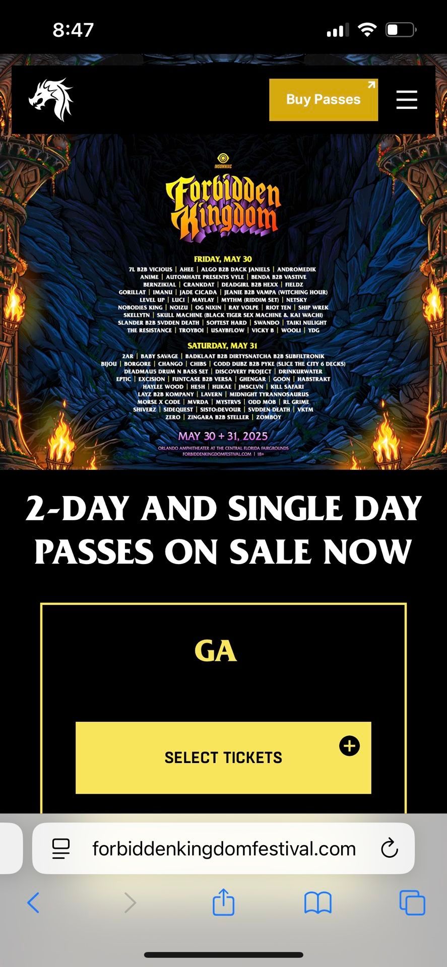 Forbidden Kingdom Music Festival - 2 Day Pass