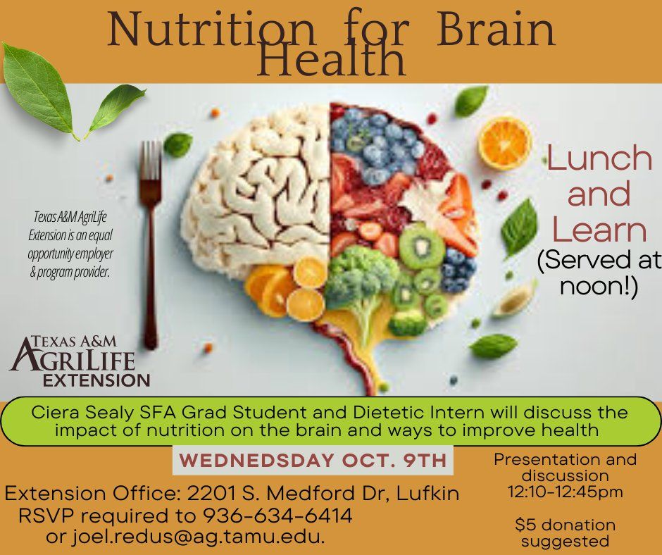 "Nutrition for Brain Health" Lunch & Learn