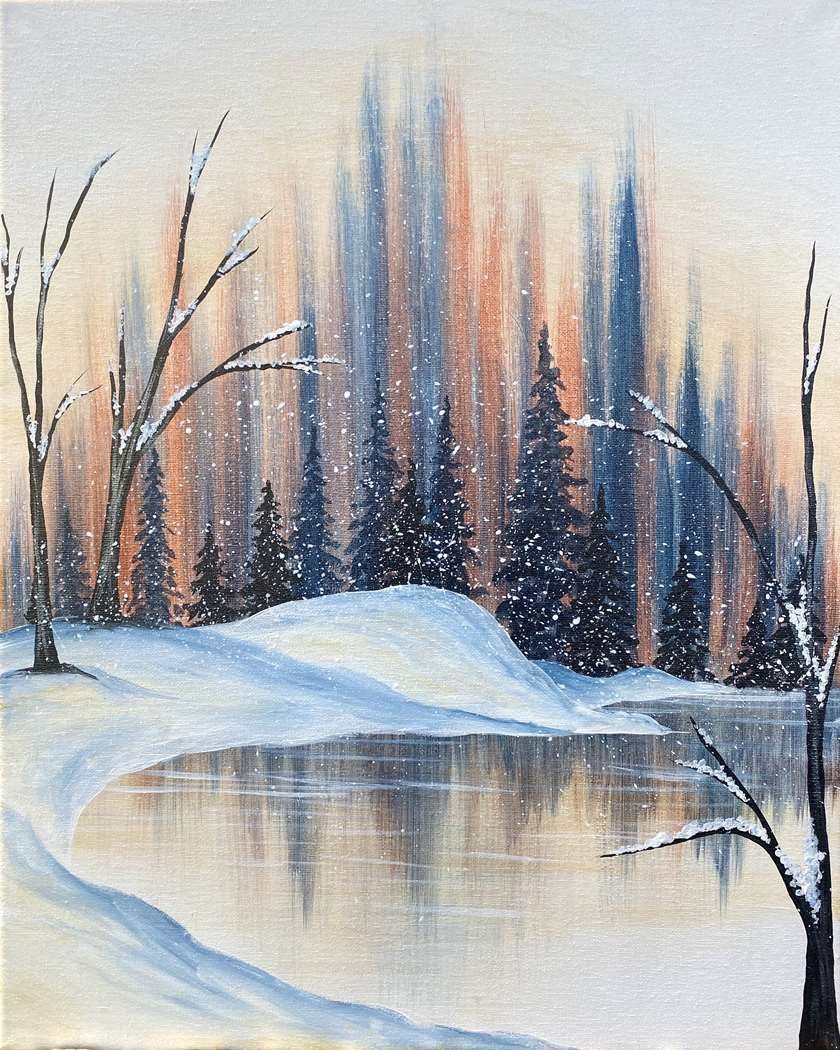 Shimmering Snowfall-Paint Party