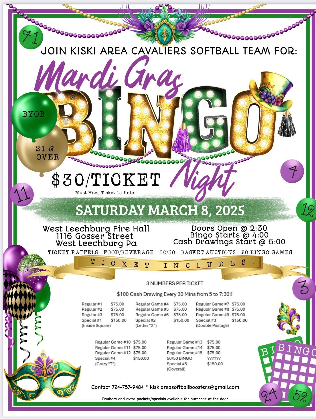 MARDI GRAS BINGO