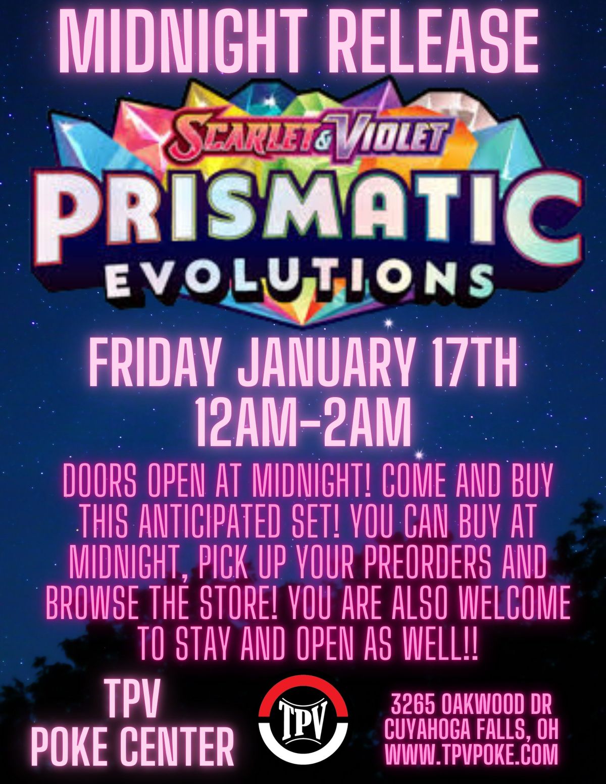 Pokemon Prismatic Evolutions Midnight Release!!!