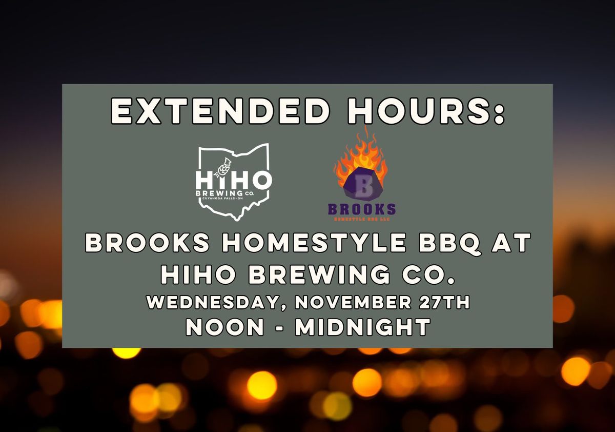 Extended Taproom Hours & Food Truck: Brooks BBQ