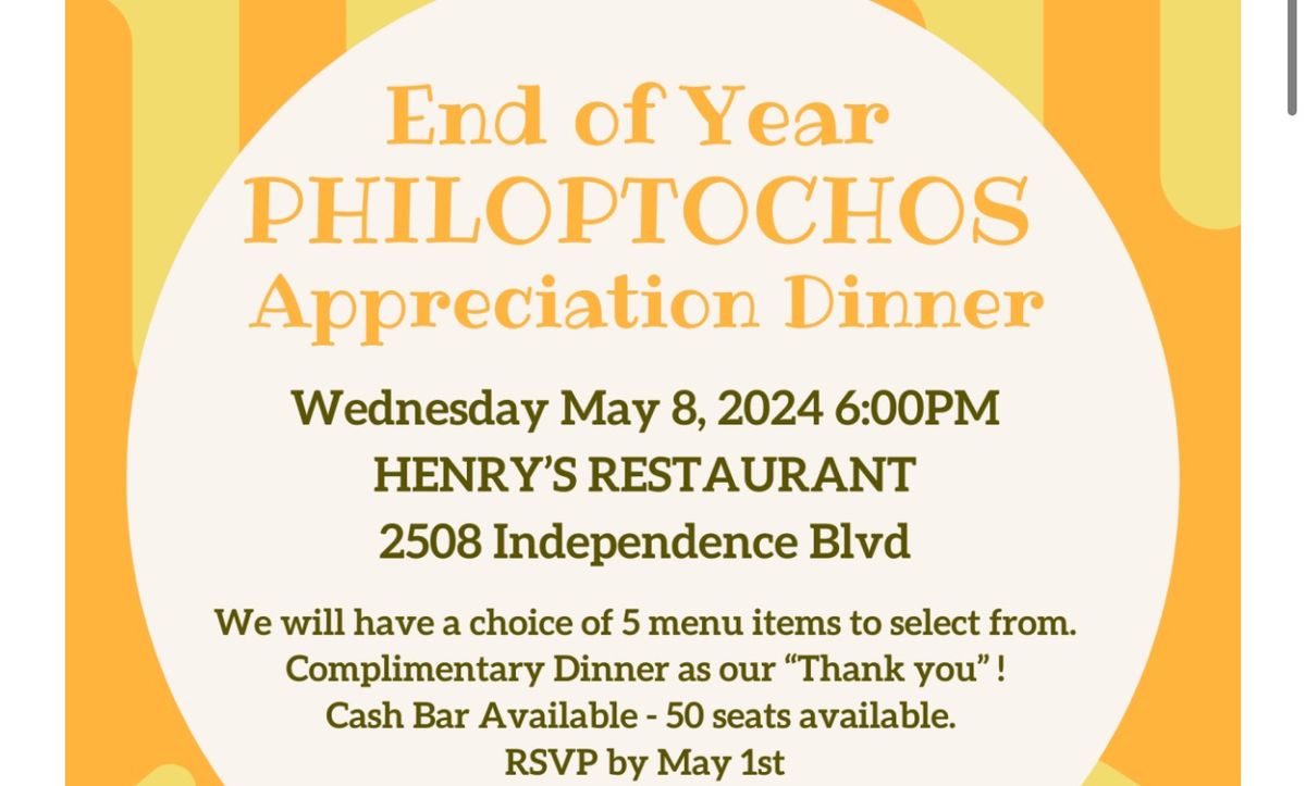 Philoptochos End of the year Appreciation Dinner