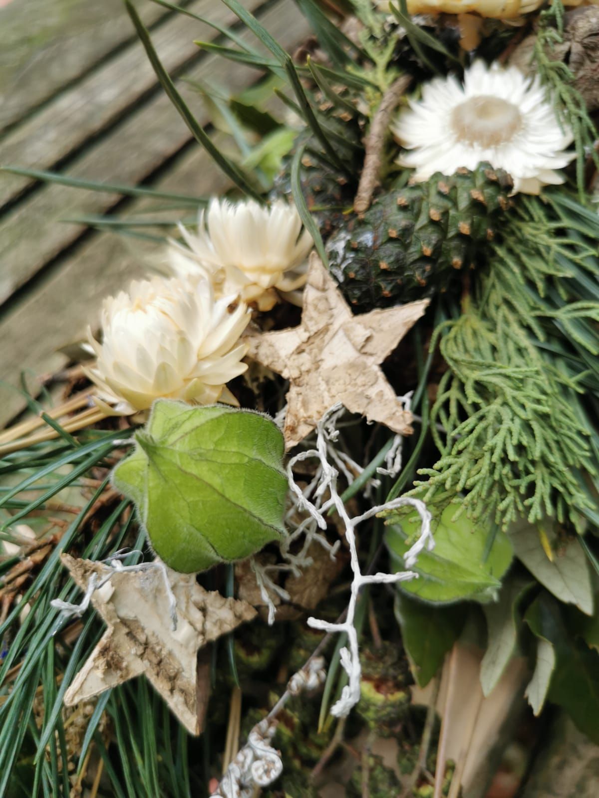 Feestelijk tafelstuk met natuurlijke materialen (VOLZET)