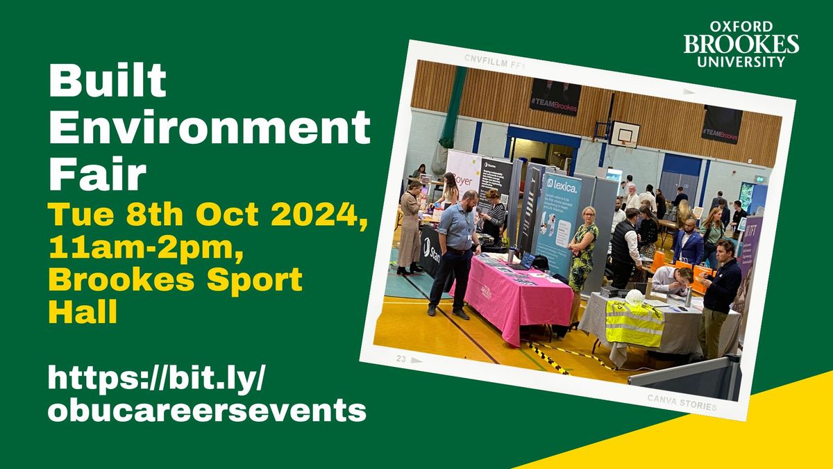 Oxford Brookes Built Environment Fair 2024