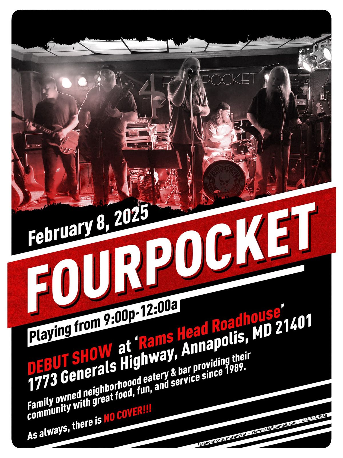 FOURPOCKET DEBUT at Rams Head Roadhouse