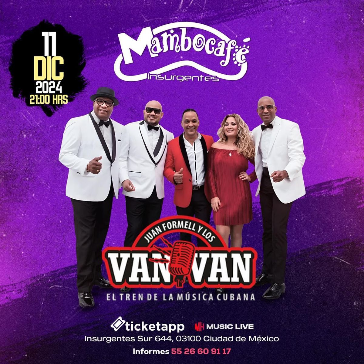 \u00a1Vive el ritmo de Cuba con  Los Van Van en MamboCaf\u00e9 - Insurgentes!