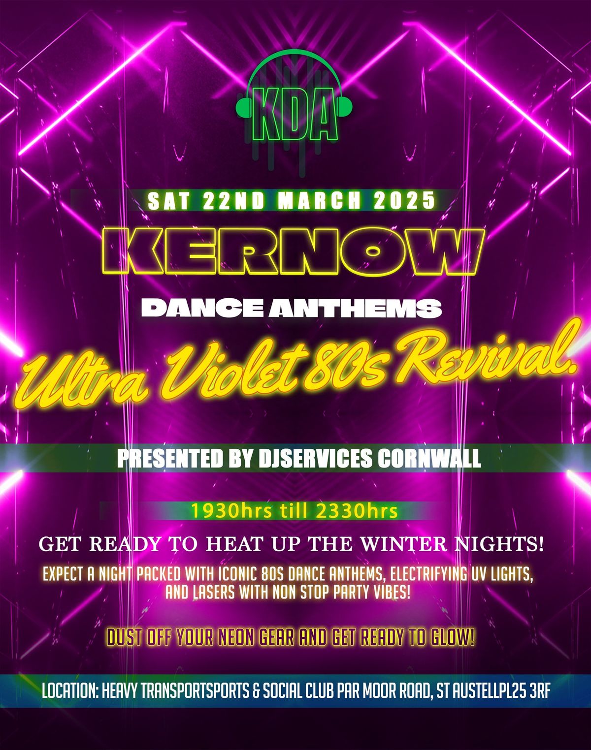 Kernow Dance Anthems Ultra Violet 80's Revival 