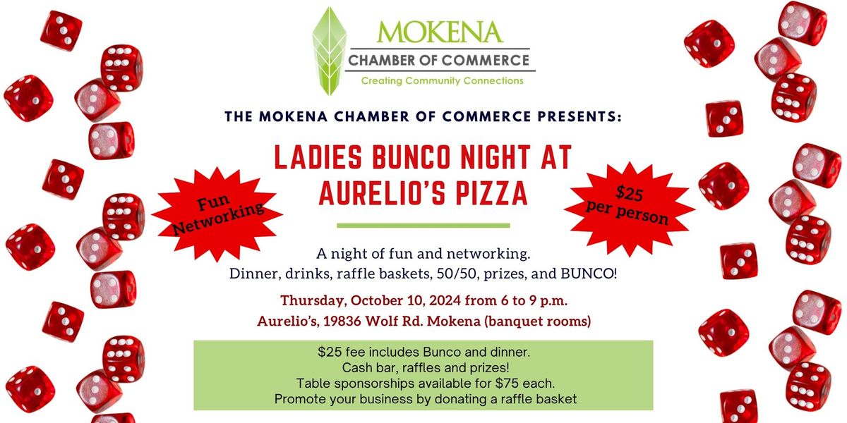 Mokena Chamber's Ladies Bunco Night at Aurelio's Pizza