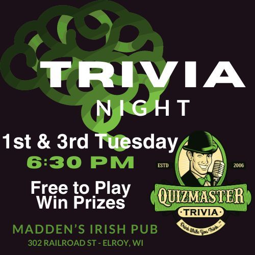 Quizmaster Pub Trivia at Madden's Irish Pub