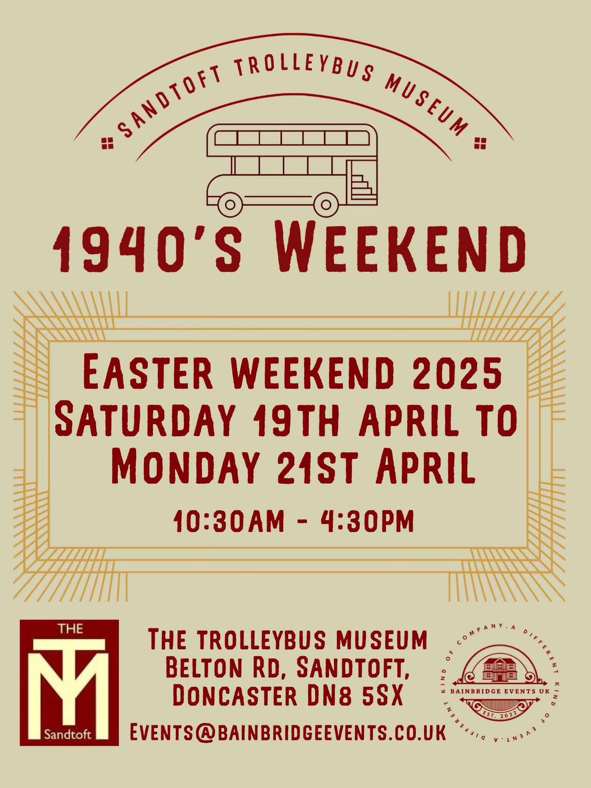 Sandtoft Trolleybus Museum 1940s EVENT Easter 2025