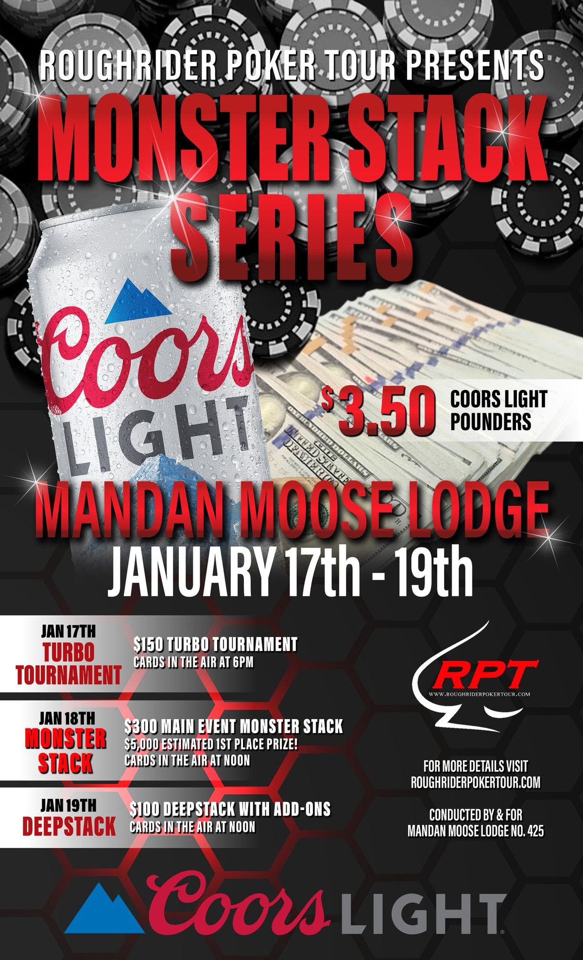 Event 3 "Mandan Moose Lodge Monster Stack Series"-$5,000 Est. 1st Place Prize on Saturday