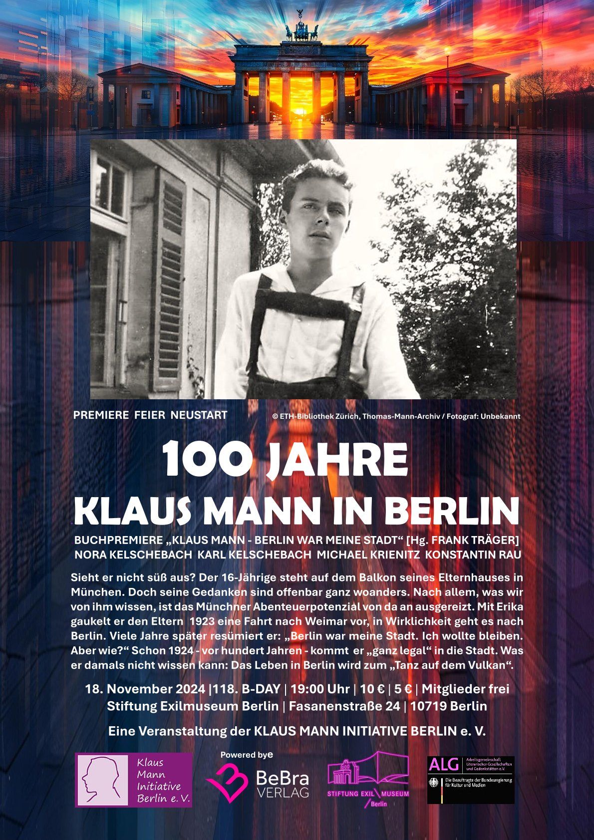 100 Jahre Klaus Mann in Berlin BITTE PER MAIL ANMELDEN! 