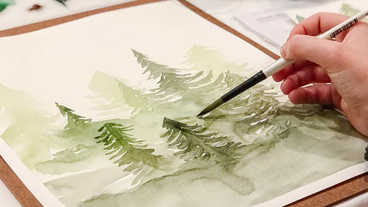 Watercolor Evergreens with LaCott Fine Art