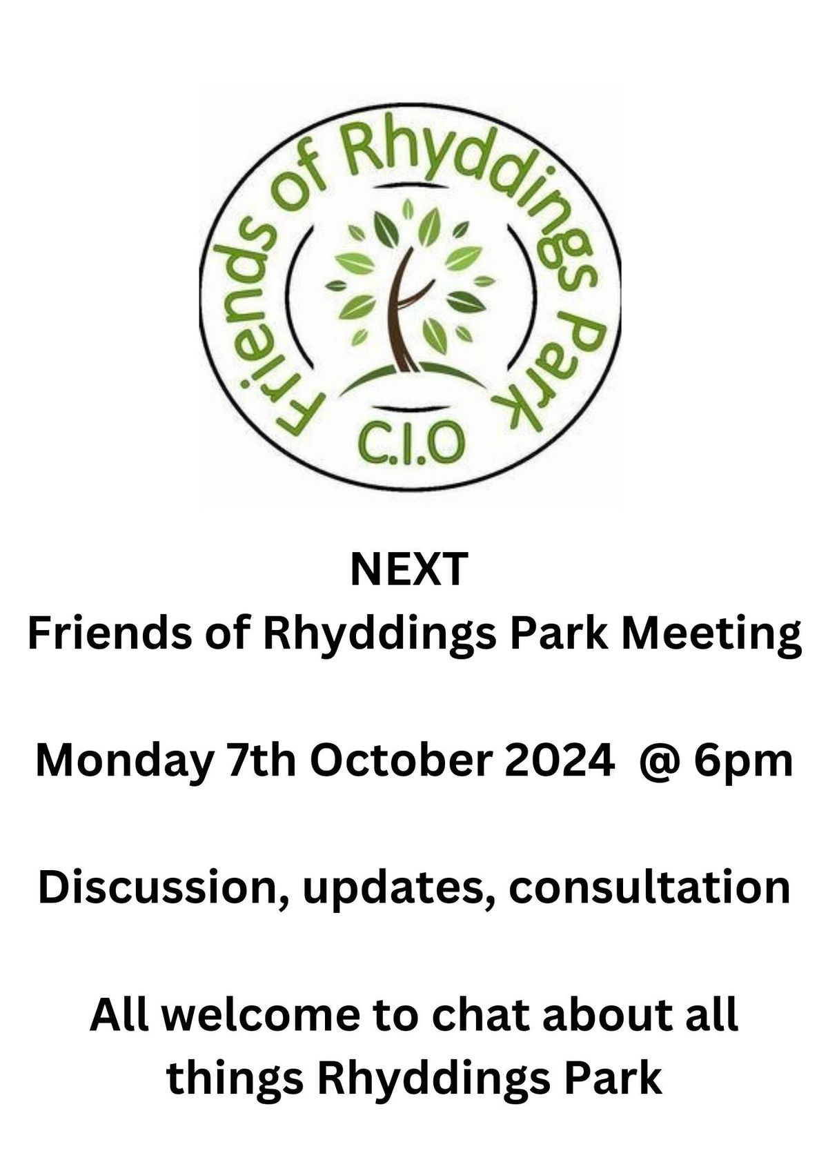 Friends of Rhyddings Park Quarterly Meeting