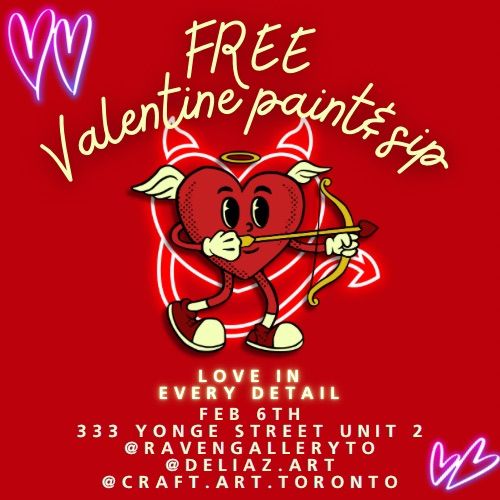 FREE V DAY PAINT AND SIP+LIVE MUSIC&MINI MARKET