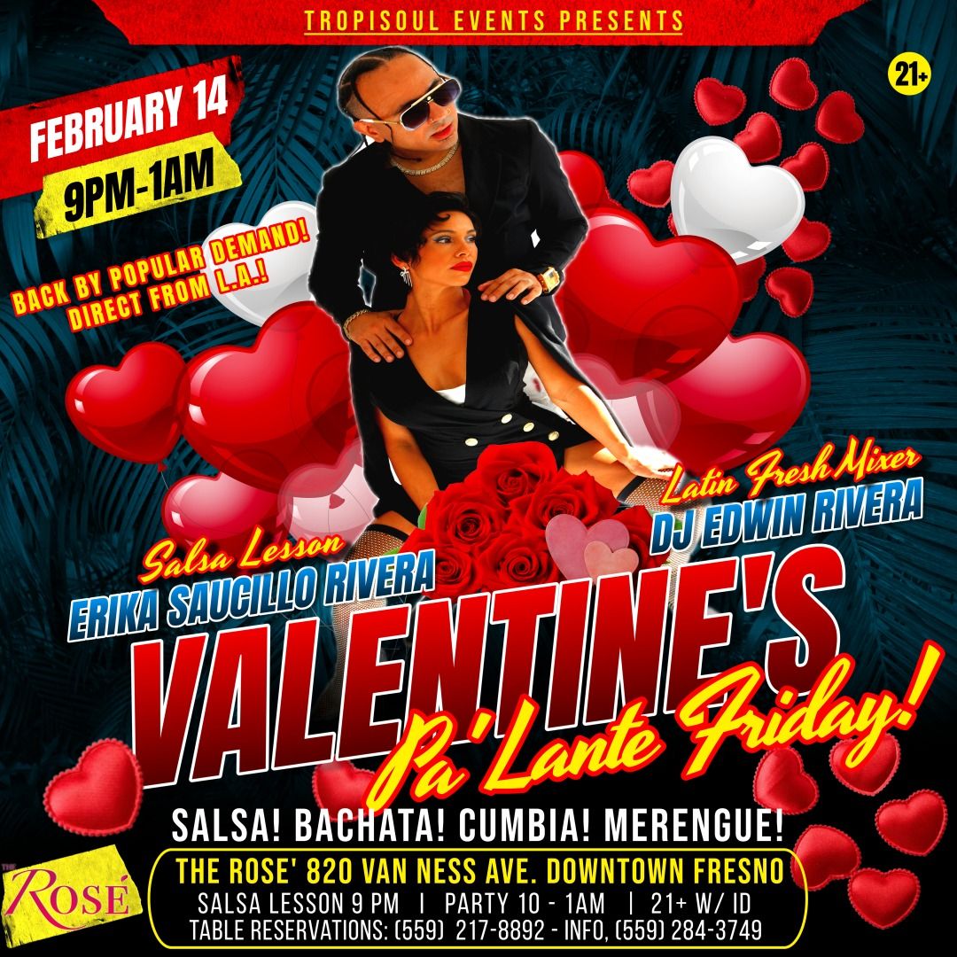 Valentine's Pa Lante Friday |  Dj Edwin Rivera y Erika Saucillo Rivera Salsa Lesson