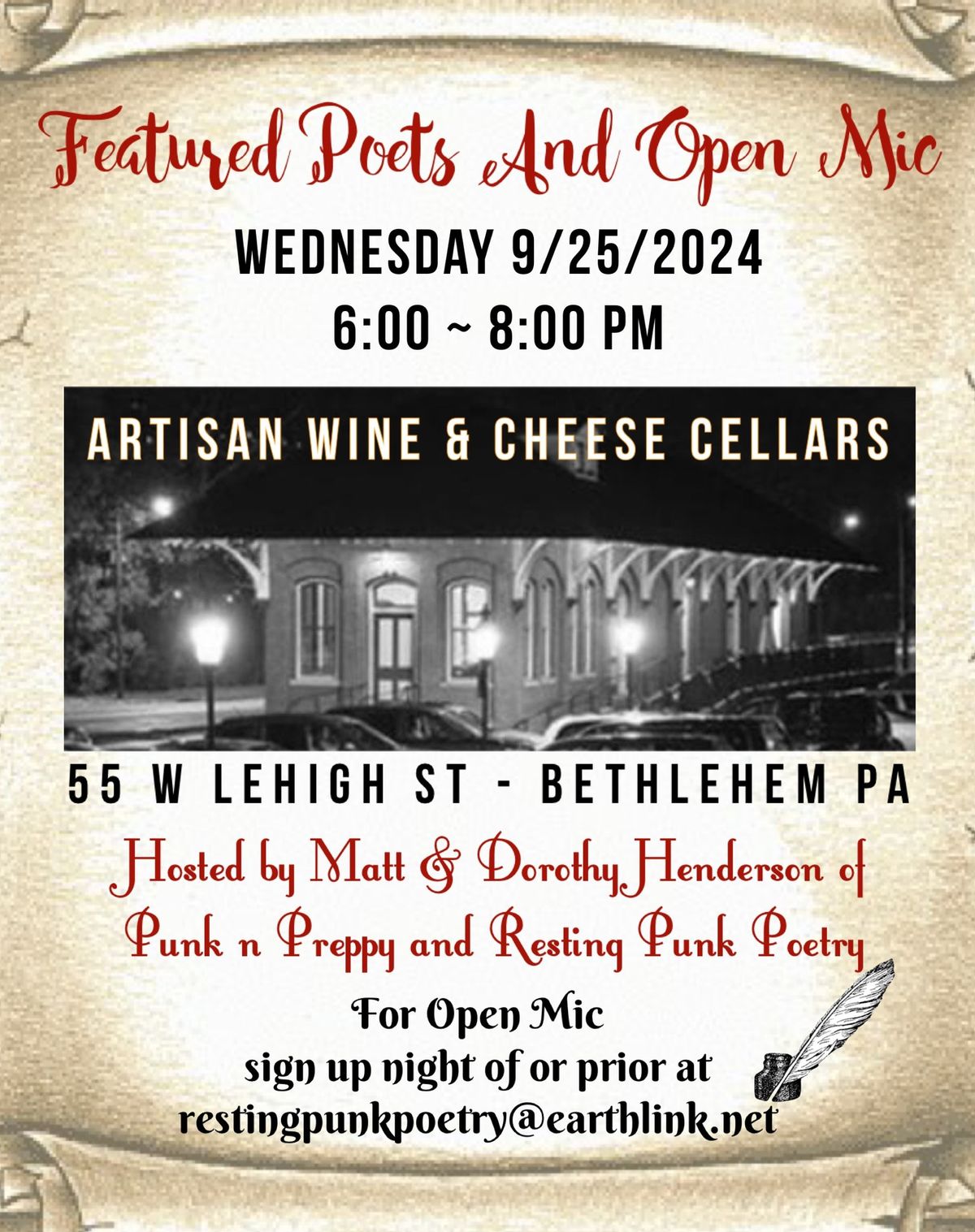 Featured Poets & Open Mic at Artisan