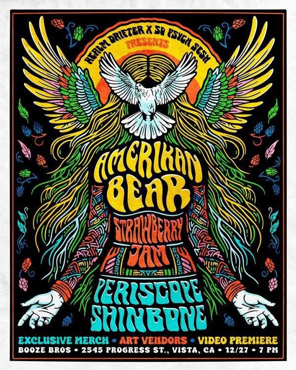 Realm Drifter & SD Psych Sesh Presents: Amerikan Bear, Strawberry Jam, Periscope Shinbone