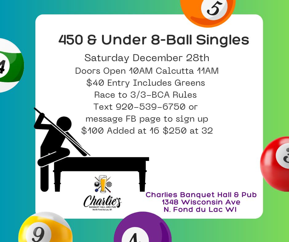 450 & Under 8Ball Singles 