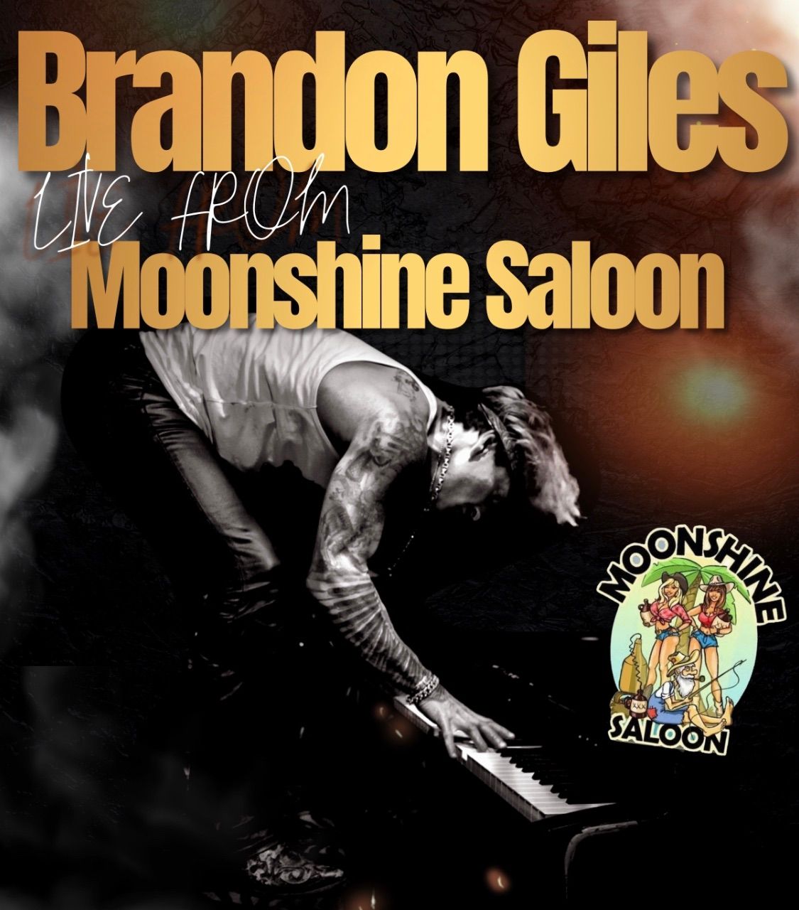 Brandon Giles live New Year\u2019s Eve at Moonshine Saloon 9:30pm-12:30am