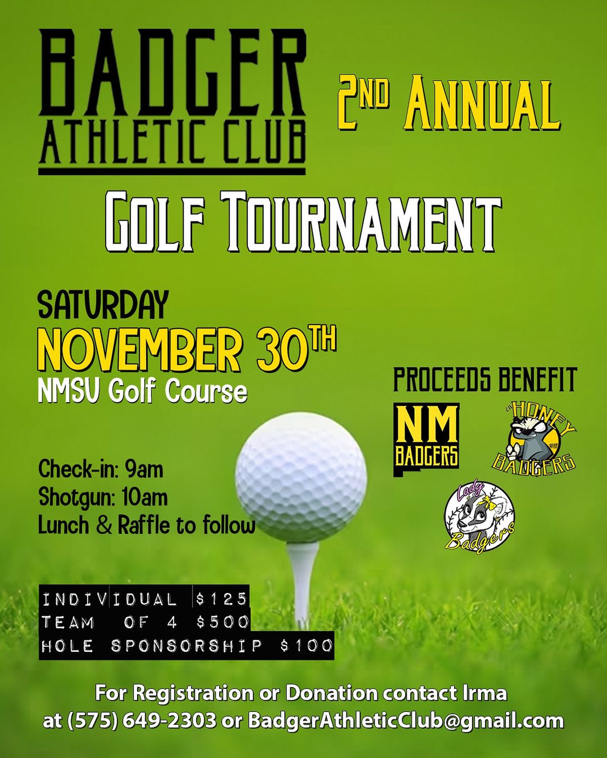 Badger Athletic Club 2nd Annual Golf Tournament 