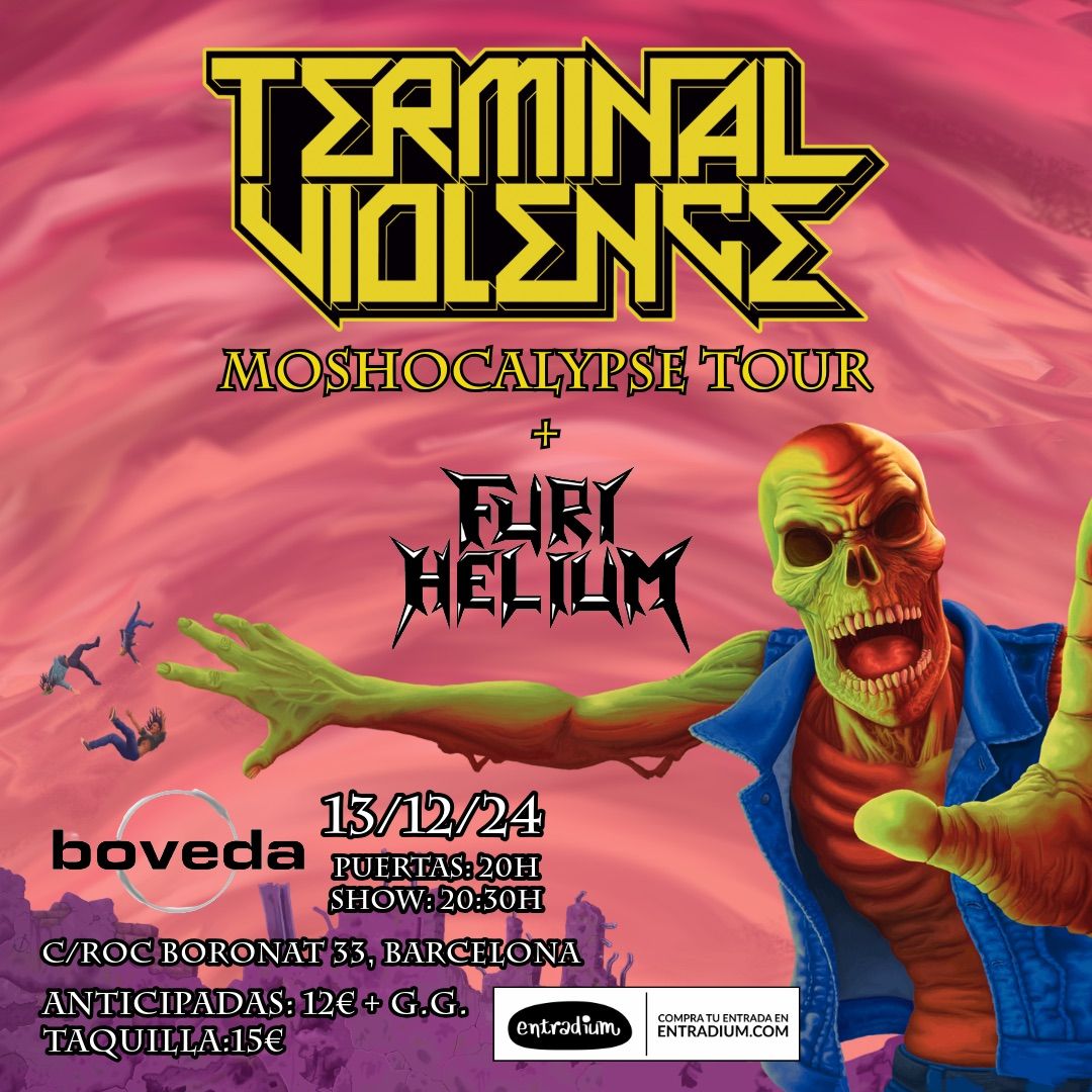 TERMINAL VIOLENCE + Furi Helium en Sala B\u00f3veda. Presentaci\u00f3n Moshovalypse