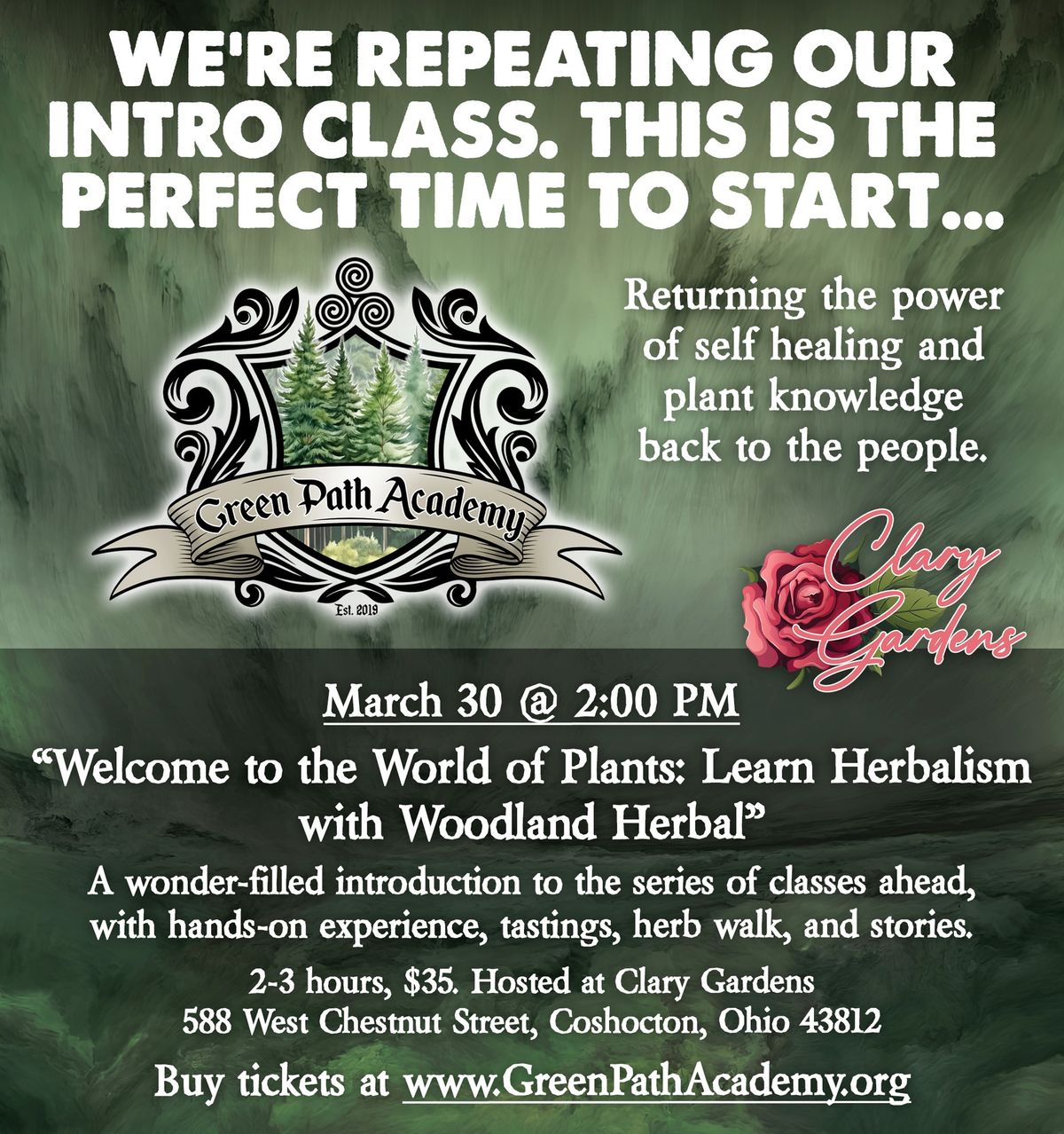 Herb Class! Welcome to the World of Plants: Learn Herbalism with Woodland Herbal, Green Path Academy