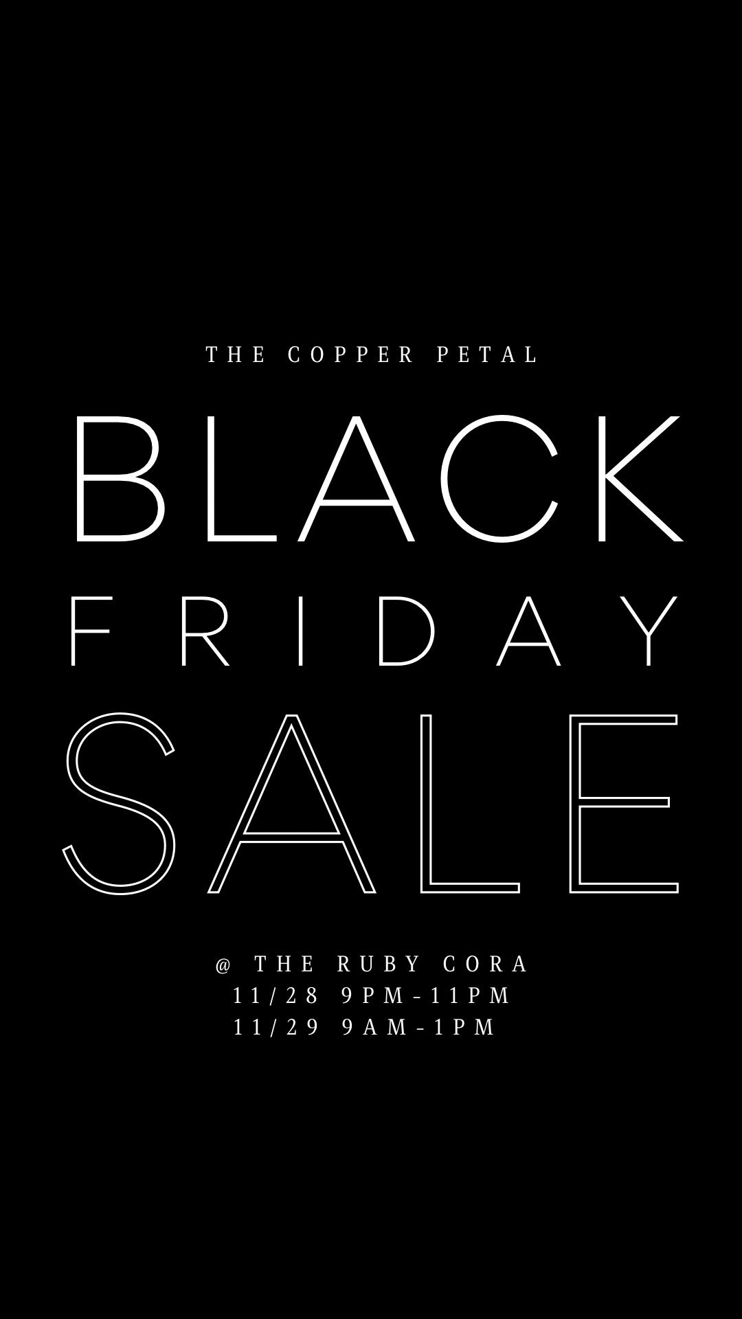 Black Friday Sale at The Ruby Cora!