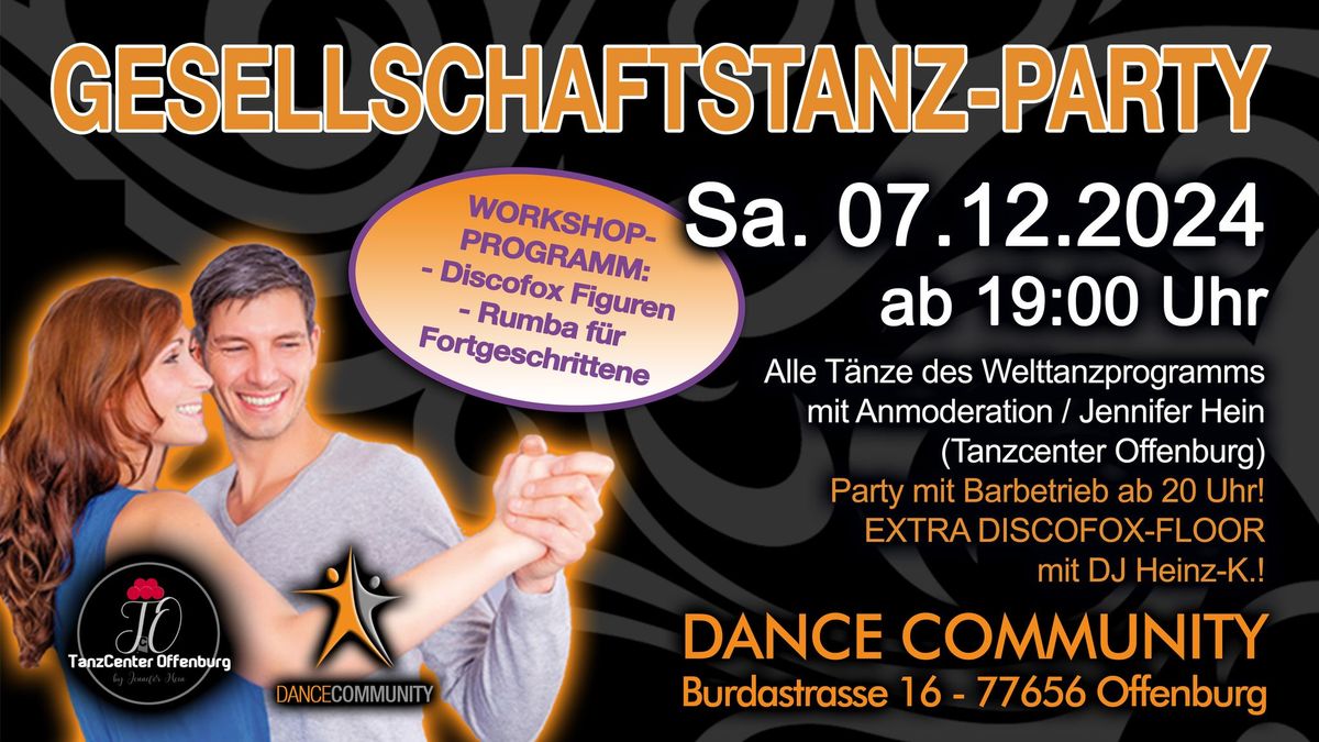 Gesellschaftstanz-Party in Offenburg mit extra Discofox-Floor