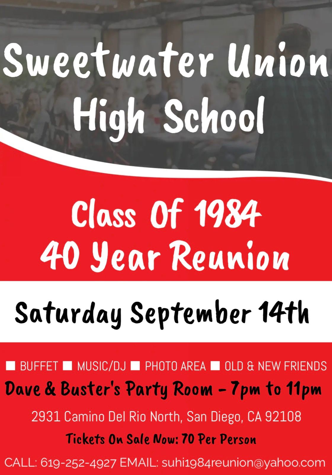 40th Reunion: SUHI C\/O 1984