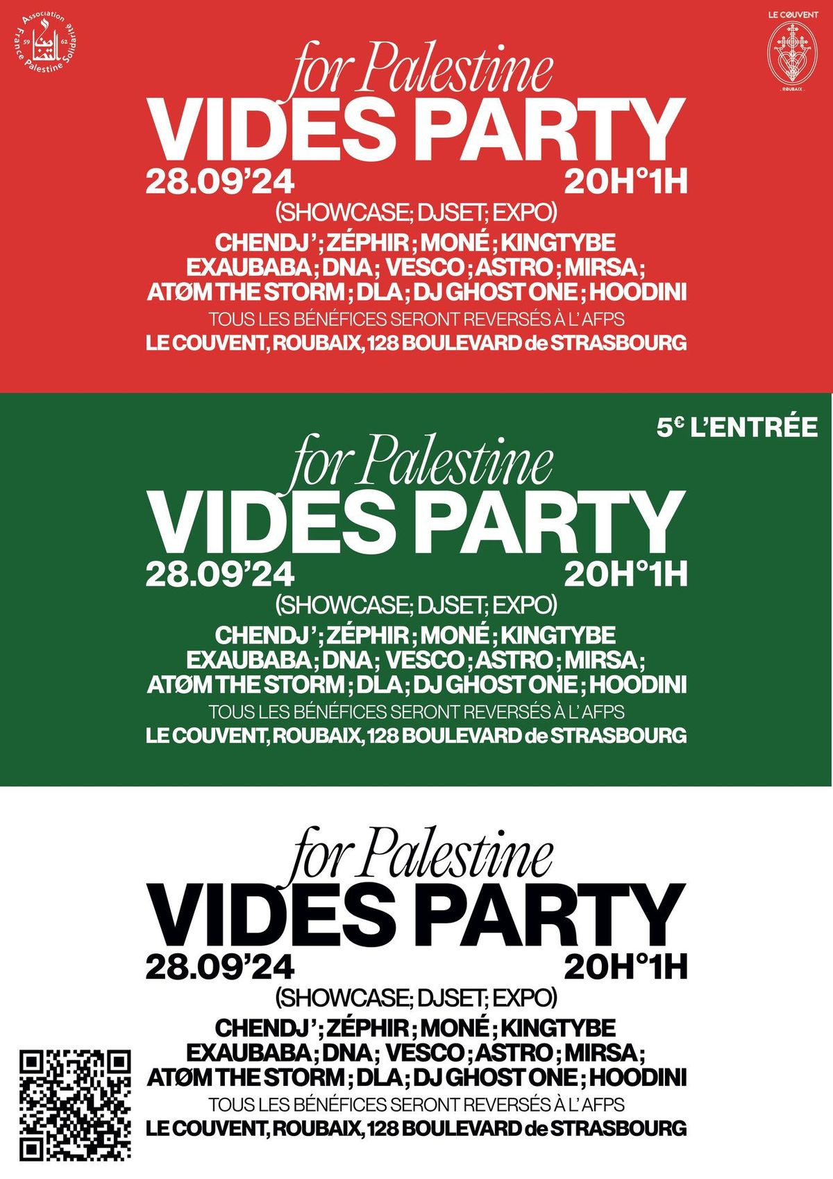 VIDES PARTY FOR PALESTINE \/\/ LE COUVENT-ROUBAIX