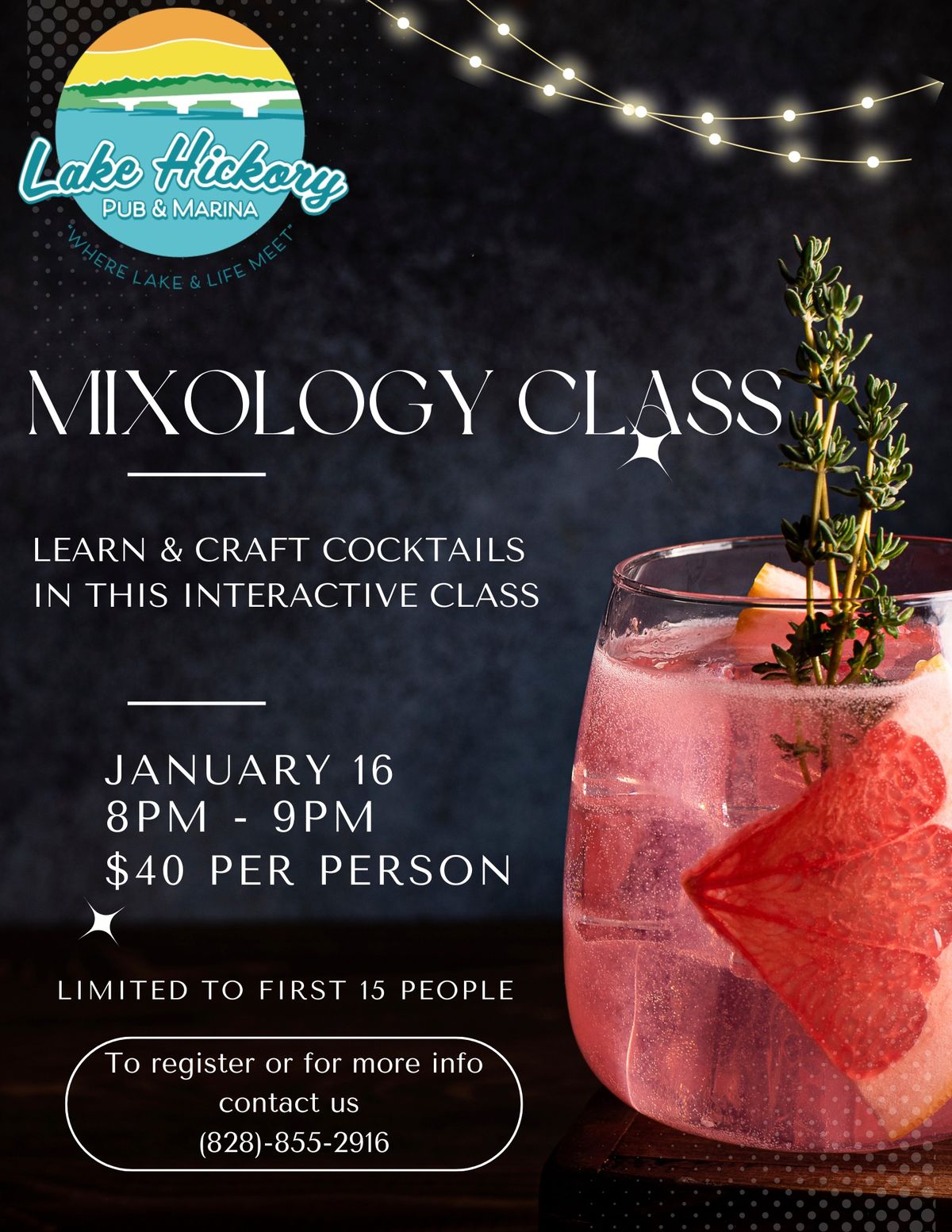 Mixology Class at Lake Hickory Pub and Marina